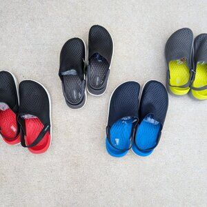 Unisex Classic Clogs Sandals with Back Strap Water Friendly Slipper(Red/Neon)